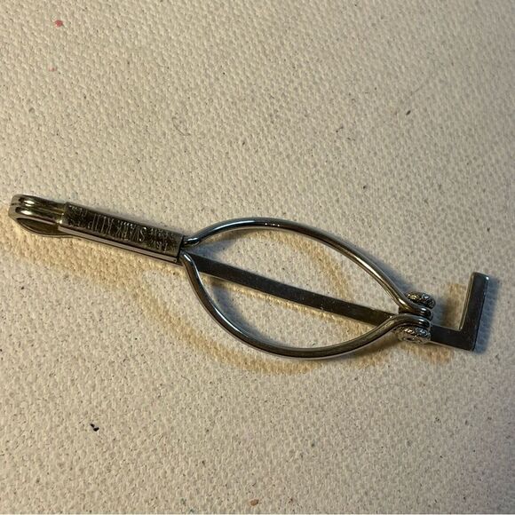 Vintage Swank Tie Bar Silver Toned enameled hockey stick NHL - Picture 7 of 10